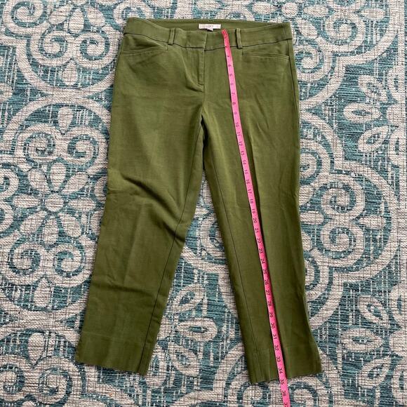 LOFT Marisa Fit Olive Green Capri Pants with Cuffed Hem & Belt - Size 10 - Picture 7 of 10